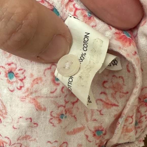 Poupette St Barth Girls Dress Size 8 Pink Floral Ruffle Cotton - Picture 6 of 7